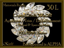 Crystal Circle 506x512 Applique / Jewel / Embellishment / Trim with Alpha Full Perms Materials Ready