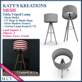 FULL PERM MESH Tripod Lamp Set - Tekla