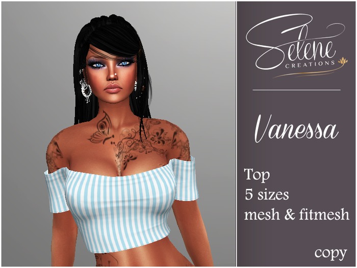 [Selene Creations] Vanessa Blue stripes mesh&fitmesh