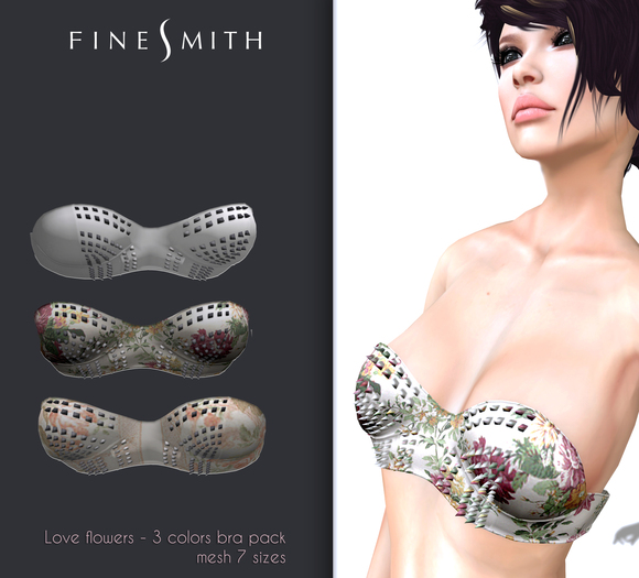 F I N E S M I T H - Love  flowers bra- 3 pairs