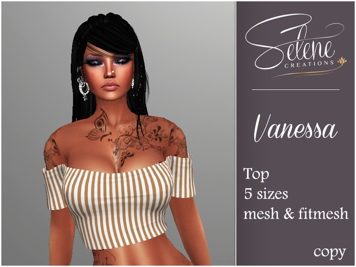 [Selene Creations] Vanessa Brown stripes mesh&fitmesh