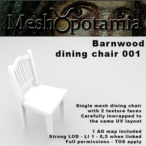 Meshopotamia Barnwood Chair 001 w AO texture
