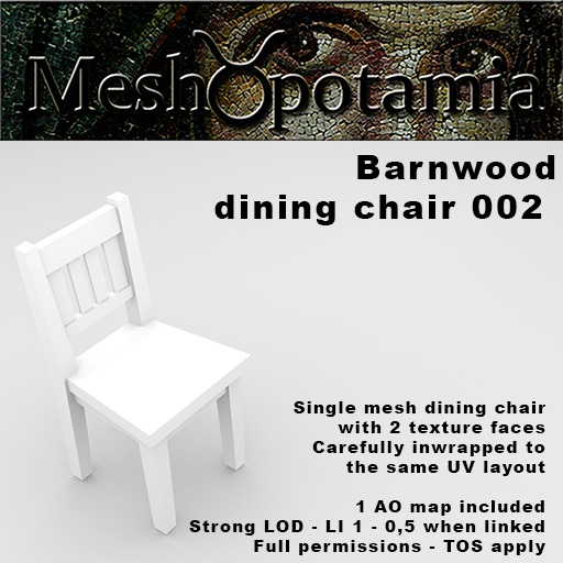 Meshopotamia Barnwood Chair 002 w AO texture