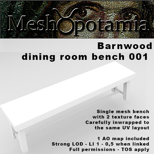 Meshopotamia Barnwood Bench 001 w AO texture