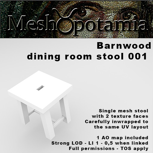 Meshopotamia Barnwood Stool 001 w AO texture