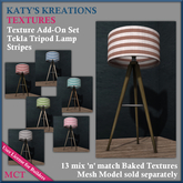 FULL PERM TEXTURES Add-On Set for Tekla Tripod Lamp - Stripes