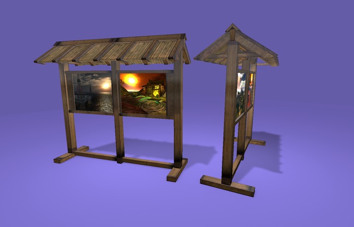 0.7LI full perm "Info Board Japanese Style" mesh, any texture
