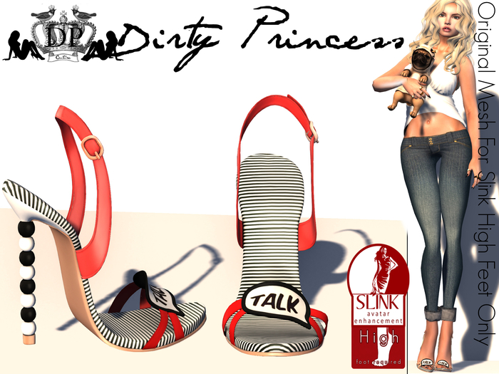**Dirty Princess** Girl Talk Princess  Mesh Heels- Red
