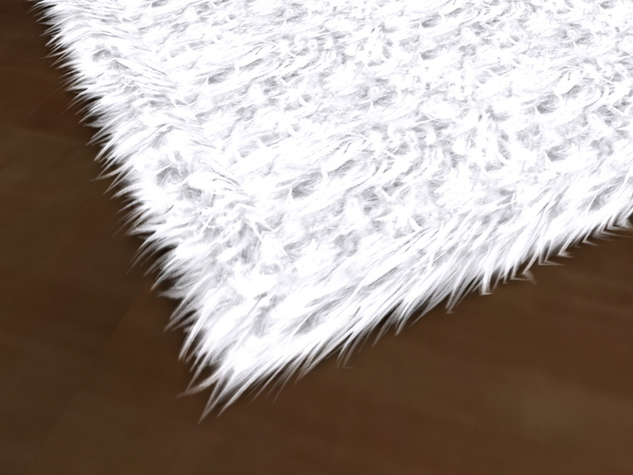 [Px] Fur Rug (square) -tintable white-