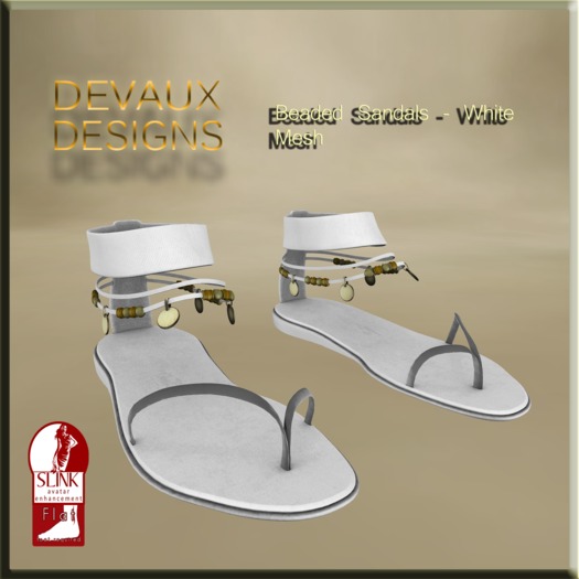 *DD* Beaded Sandals - White