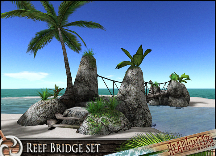 HeadHunter's Island - Reef Hanging Bridge set - 4 different lenghts - 2 reef rock tones - MESH