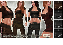 [V/W] The Keeper Coffee - Medieval Fantasy adventurer mix & match set, w/ leather corsage & vest, pants, skirt, bracers