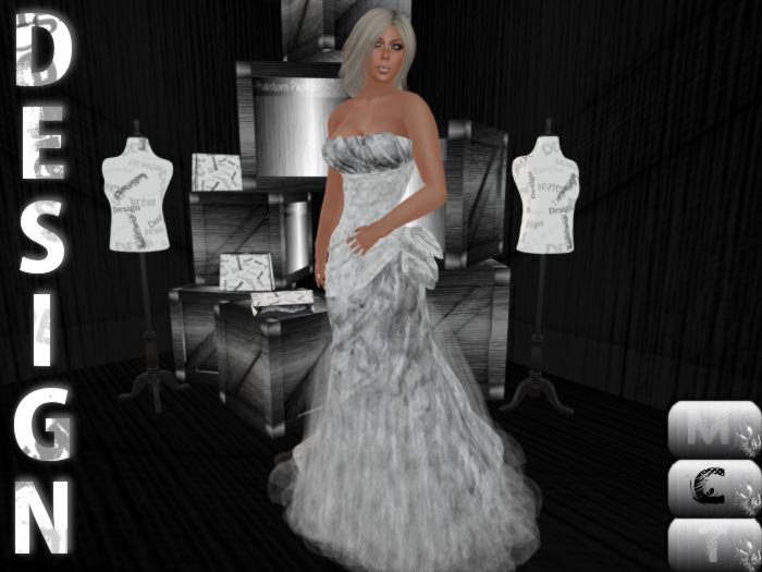 Design:. Arctic Silver Fur Gown