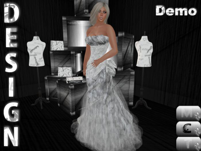 Design:. Arctic Silver Fur Gown Demo
