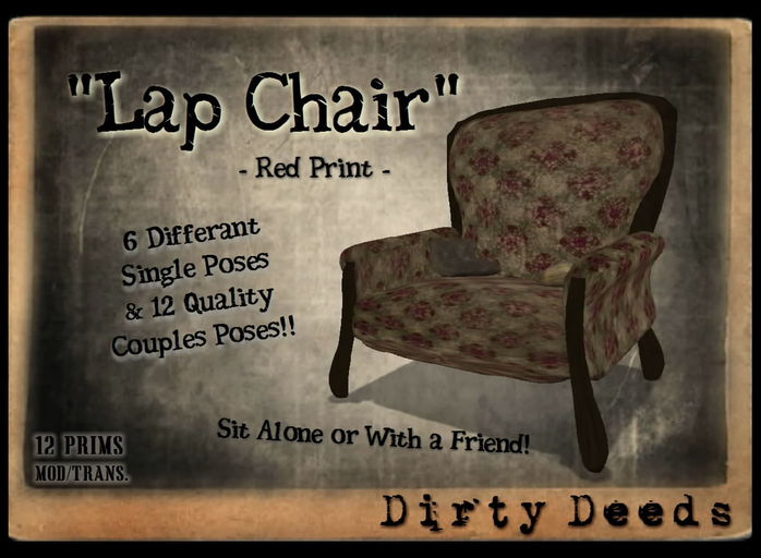~Dirty Deeds~ Lap Chair - Red Print