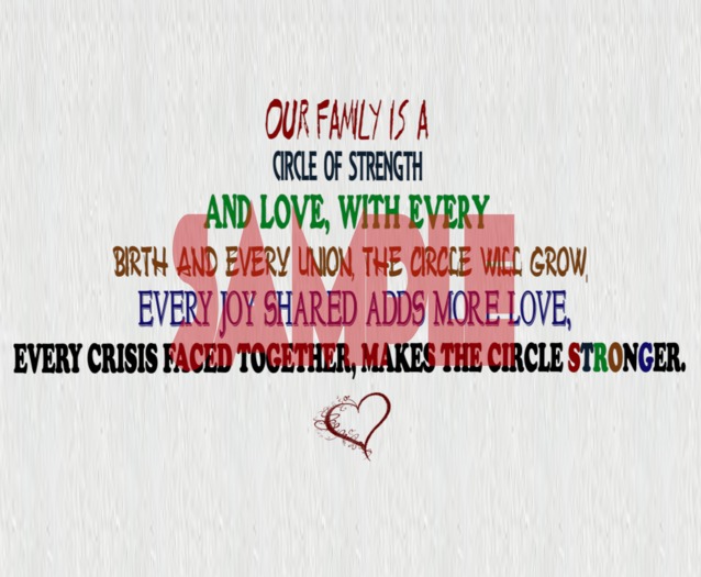 Second Life Marketplace Our Family Wall decor by Word UP!