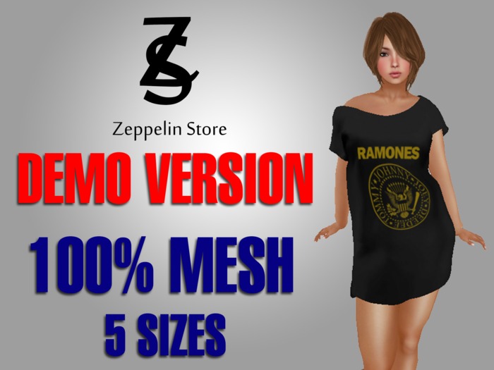 - DEMO - Mesh Off Shoulder Long T-shirt - Zeppelin Store