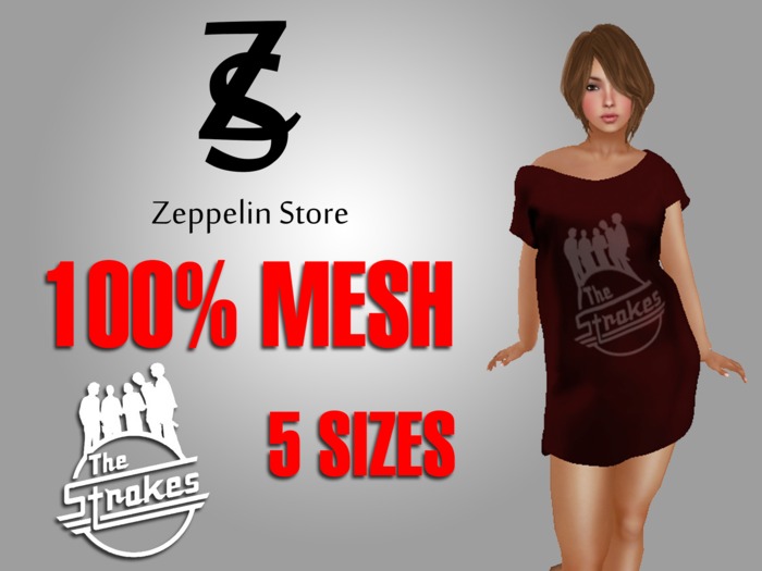 - Strokes - Mesh Off Shoulder Long T-shirt - Zeppelin Store