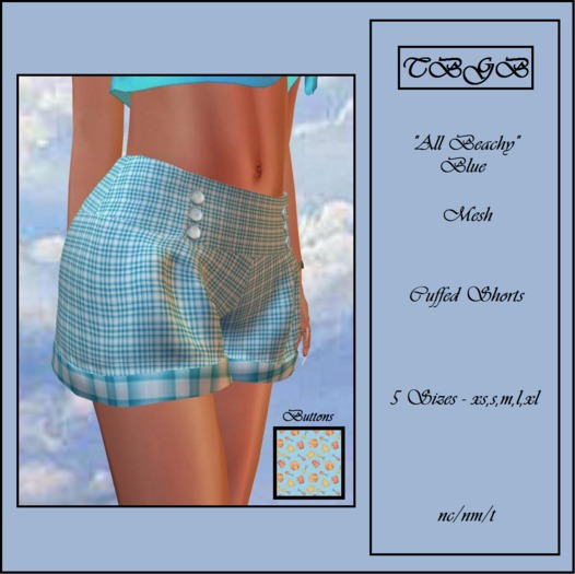!!! TBGB - "All Beachy" Blue Shorts by Sej