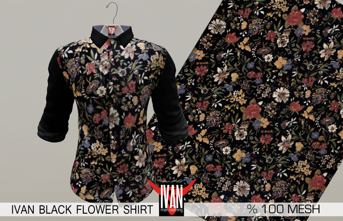IVAN BLACK FLOWER SHIRT