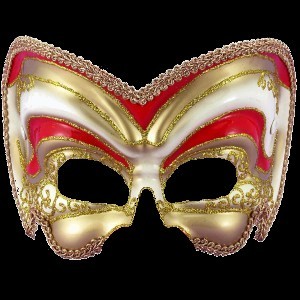 *Goddess* Red & White Enamel Mask