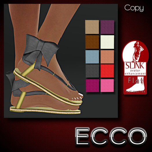 .:ECCO:. Slink Flat Ribbon Sandals & HUD