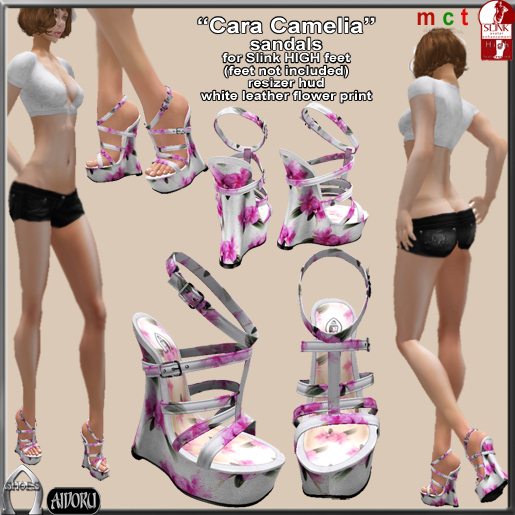 AIDORU Hola pink wedges for TheMeshProject feet mid gbf