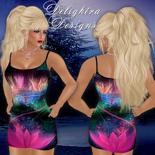 "Del's" Abstract Catori Dress