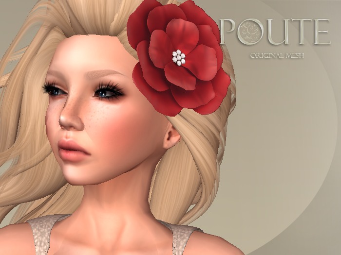 Poute- Floret Flower Hair Piece- Red 