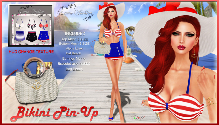 -Lamu Fashion-Bikini Pin-Up 3 Texture Change !DISCOUNT!