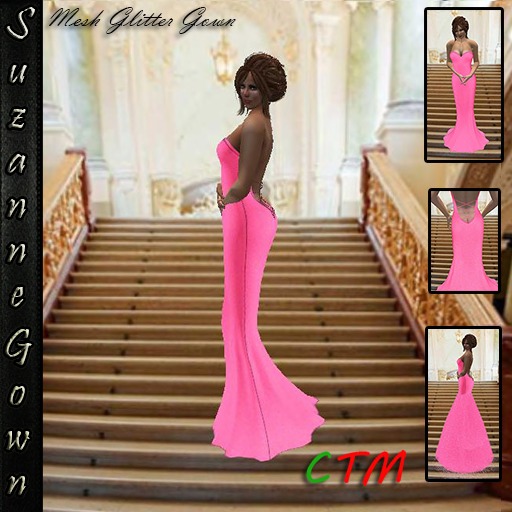 ~D~ Suzanne Mesh Gown- Pink