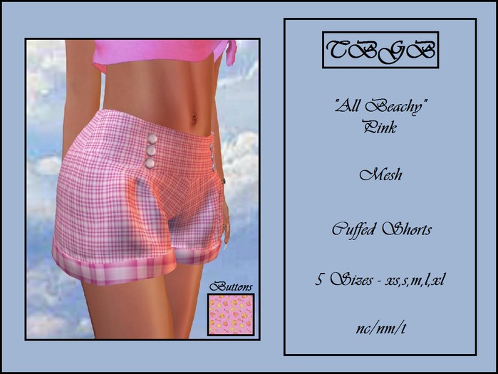 !!! TBGB - "All Beachy" Pink Shorts by Sej